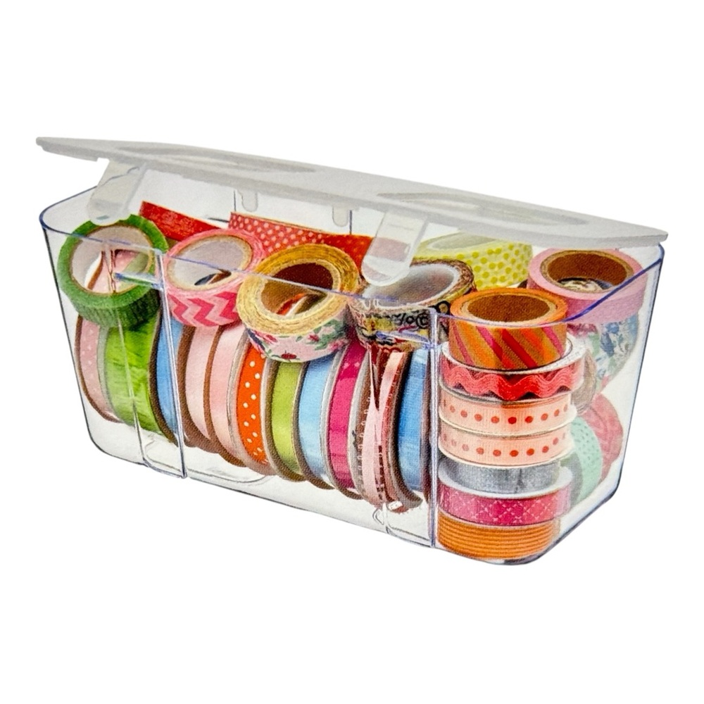 Deflecto Caddy Stackable Organizer Compartment, Medium, Clear (29201CR) NWT!!